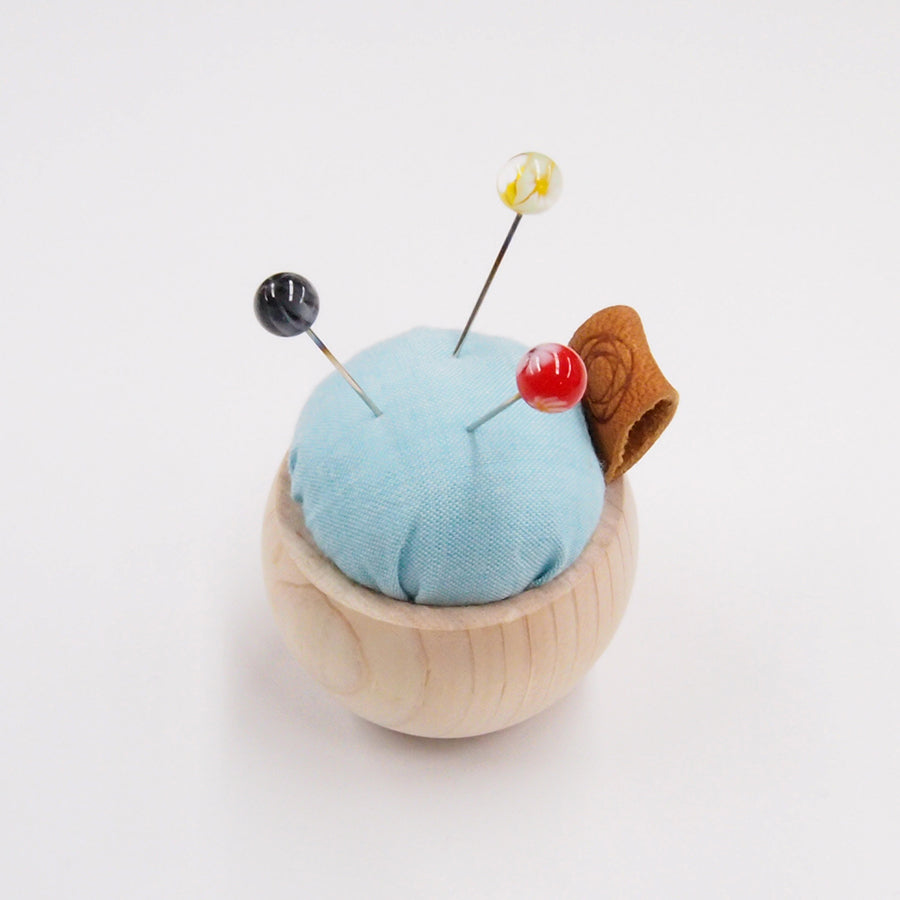 Gift Set : Tombo-dama Sewing Pins and Cypress Pincushion Necklace