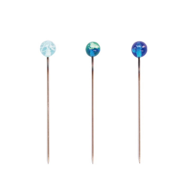 [Pre-order: Expected Arrival Mid-October] Glass Sewing Pins Indigo（45-467）
