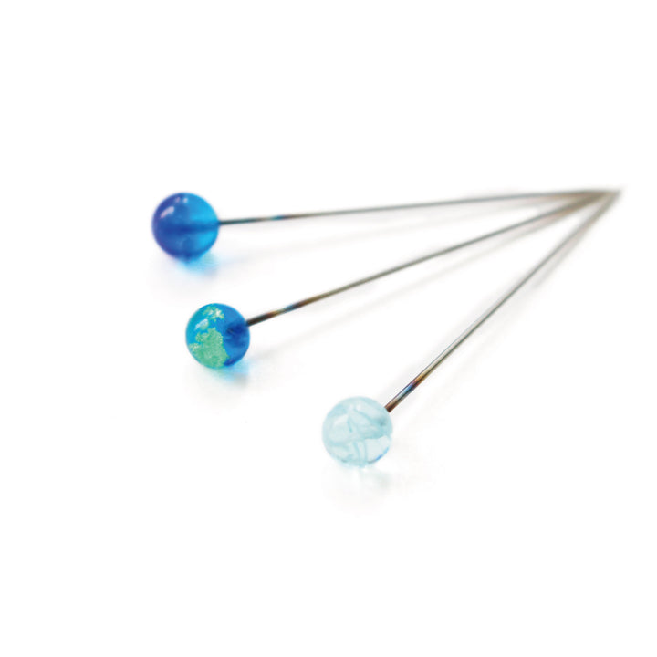 [Pre-order: Expected Arrival Mid-October] Glass Sewing Pins Indigo（45-467）