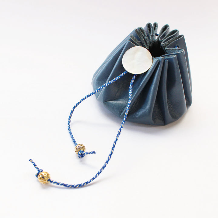 [Pre-order: Estimated Arrival in Mid-October] Himeji Leather Pouch – 濃藍 (45-476)