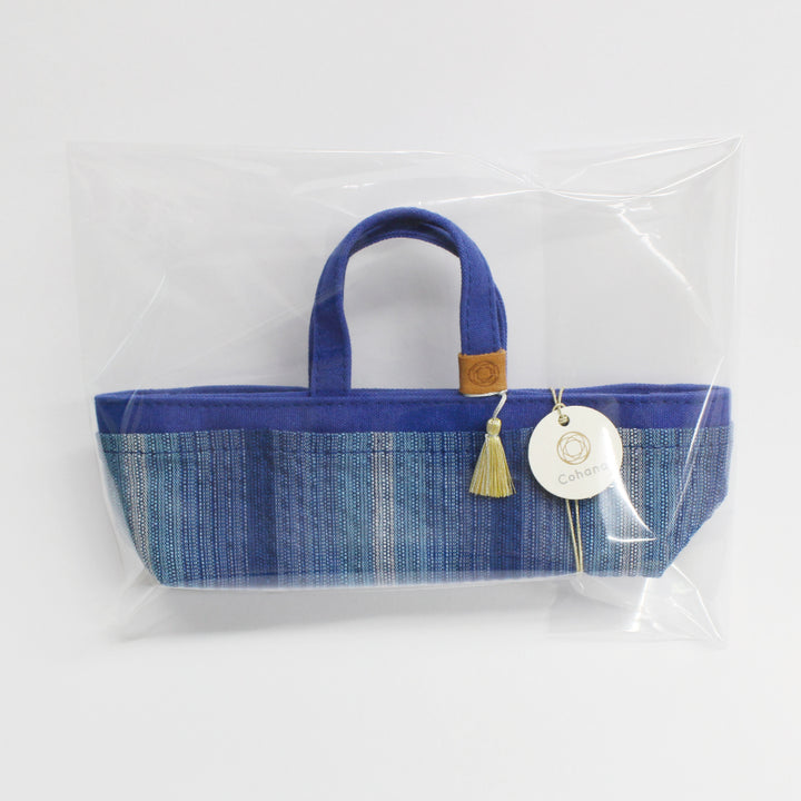 [Pre-order: Estimated Arrival in Mid-October] Mini Waxed Canvas Tote with Shijira-Ori – 紺藍 / 濃藍(Tote Only)