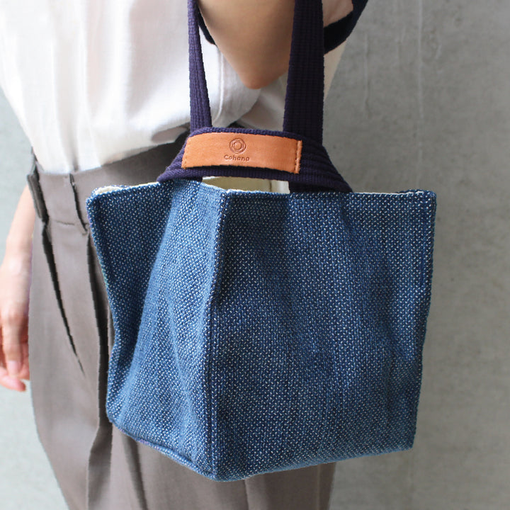 [Pre-order: Estimated Arrival in Mid-October] Sashiko-Ori Project Bag – 濃藍  (45-484)