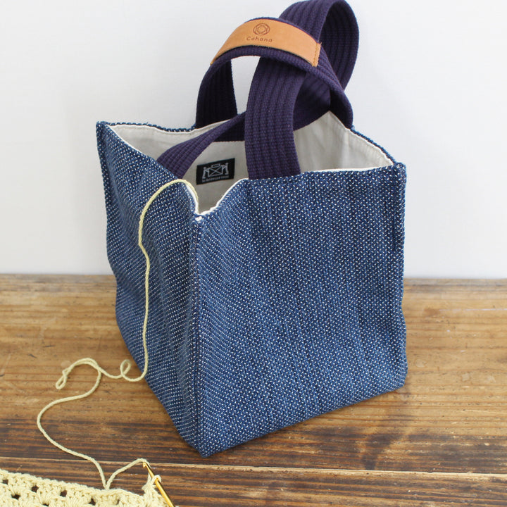 [Limited Edition] Sashiko-Ori Project Bag – 濃藍  (45-484)