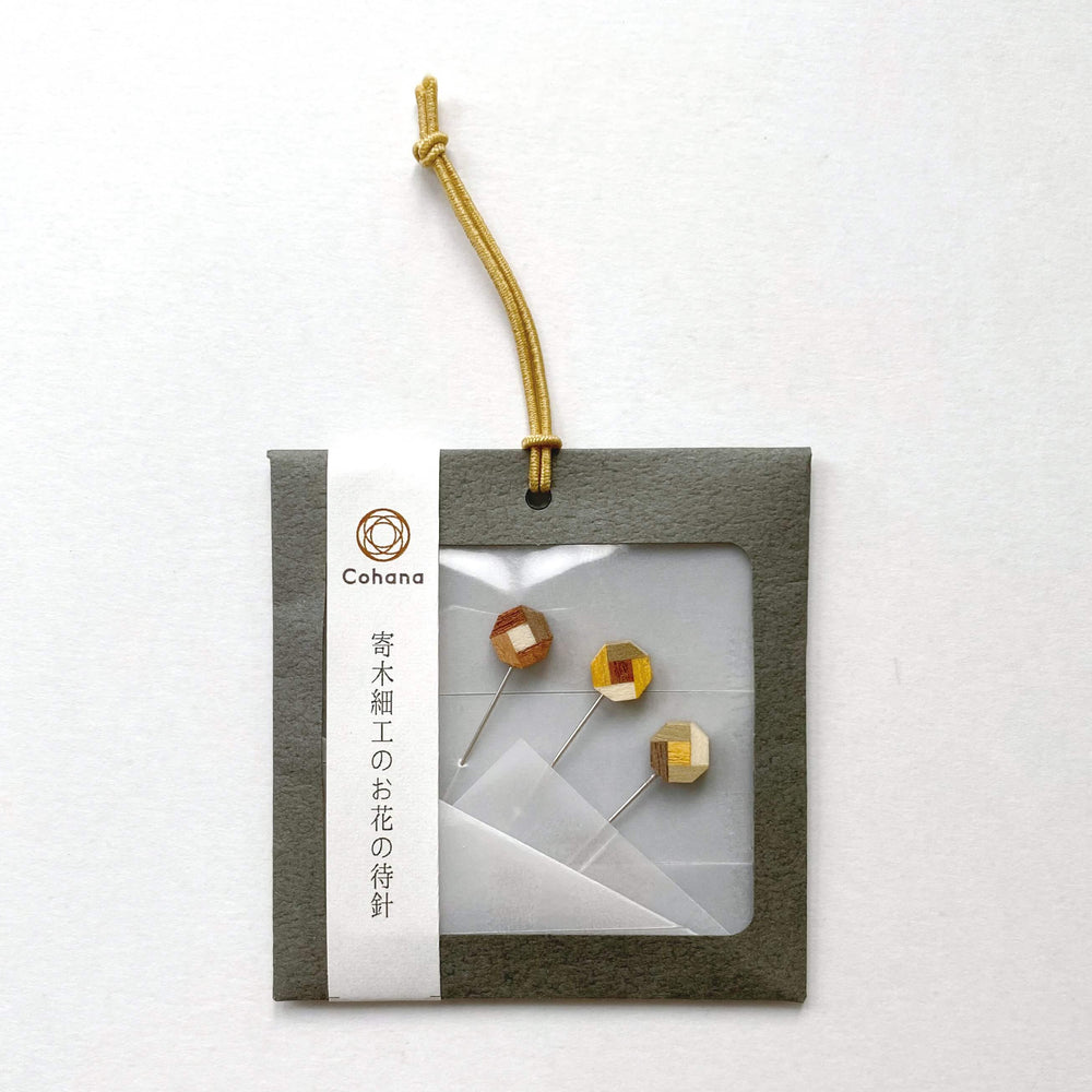 寄木細工のお花の待針 (45-182) - Cohana Online Store