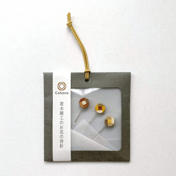寄木細工のお花の待針 (45-182) - Cohana Online Store