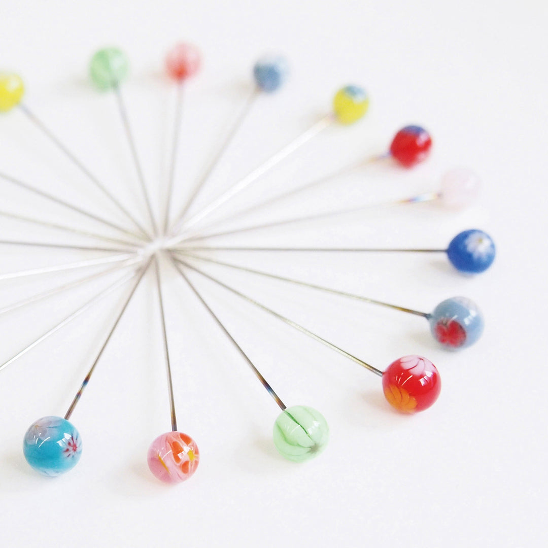 Gift Set : Tombo-dama Sewing Pins and Cypress Pincushion Necklace